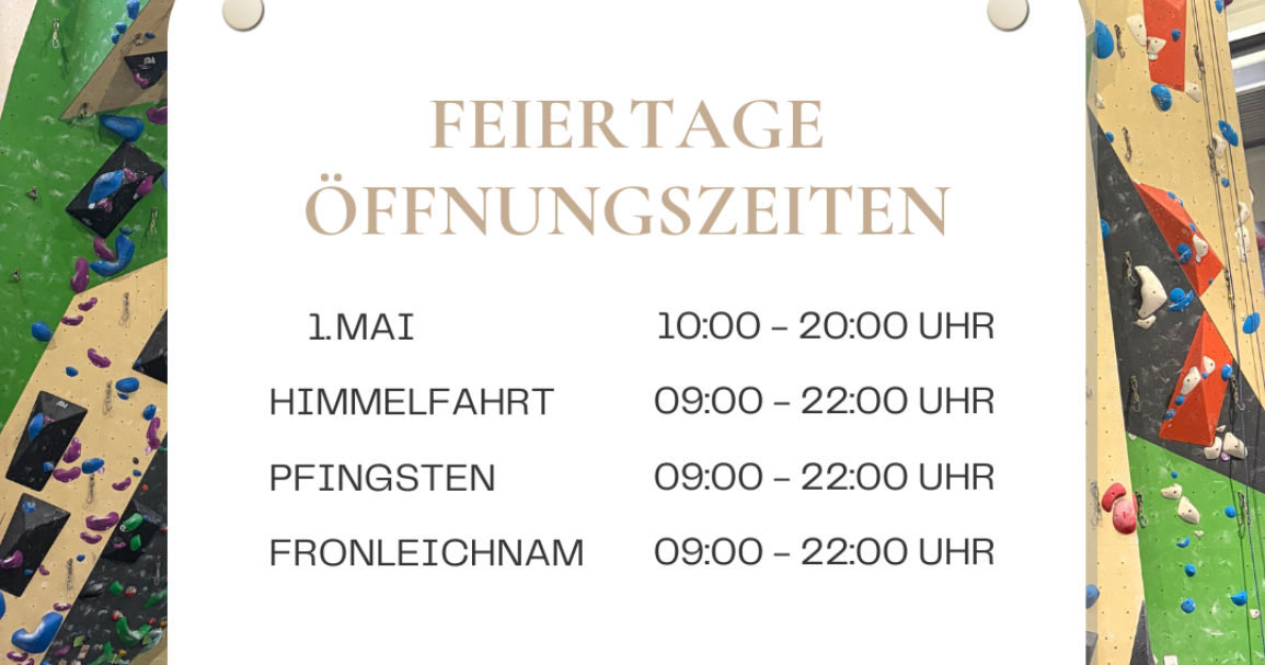 Öffnungszeiten verlängerte Wochenenden